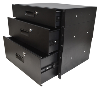 19 Inch Rack  Mountable Drawers with Lock - Choice of Size